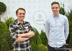 Ties (right) was at the IPM Essen for the first time with his company Treehunter. Bart Pijnappel and Ties Baltussen were there to promote the Buxus - Taxus and Ilex in special pruning shapes from Treehunter.